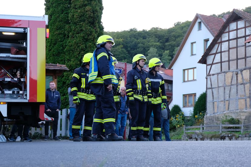 Bild von der Festwoche zu 100 Jahre Feuerwehr Wendehausen, öffentliche Einsatzübung