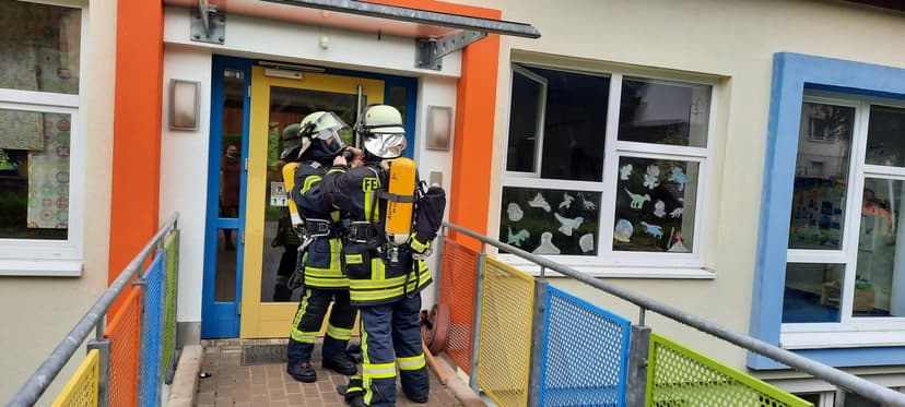 Bild von der Übung am Kindergarten 2023